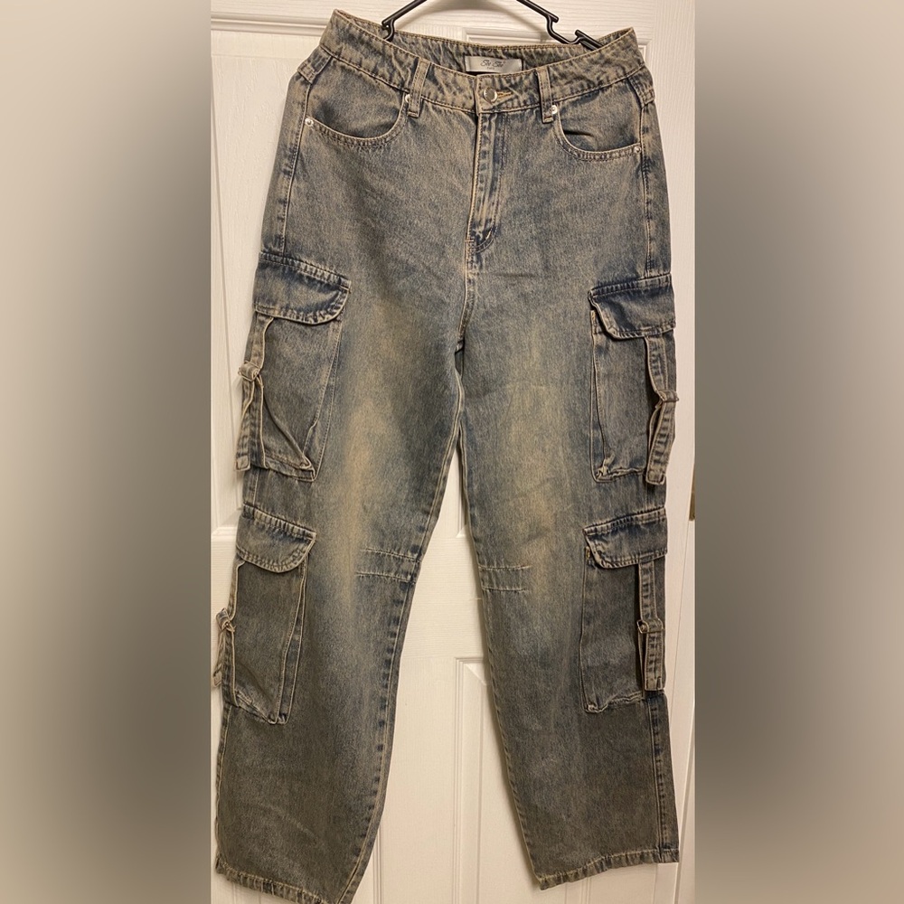Womens Cargo Baggy Jeans EUC